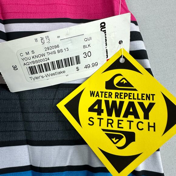 Quiksilver You Know This Men’s 30 Board Shorts Striped Stretch - Picture 8 of 11